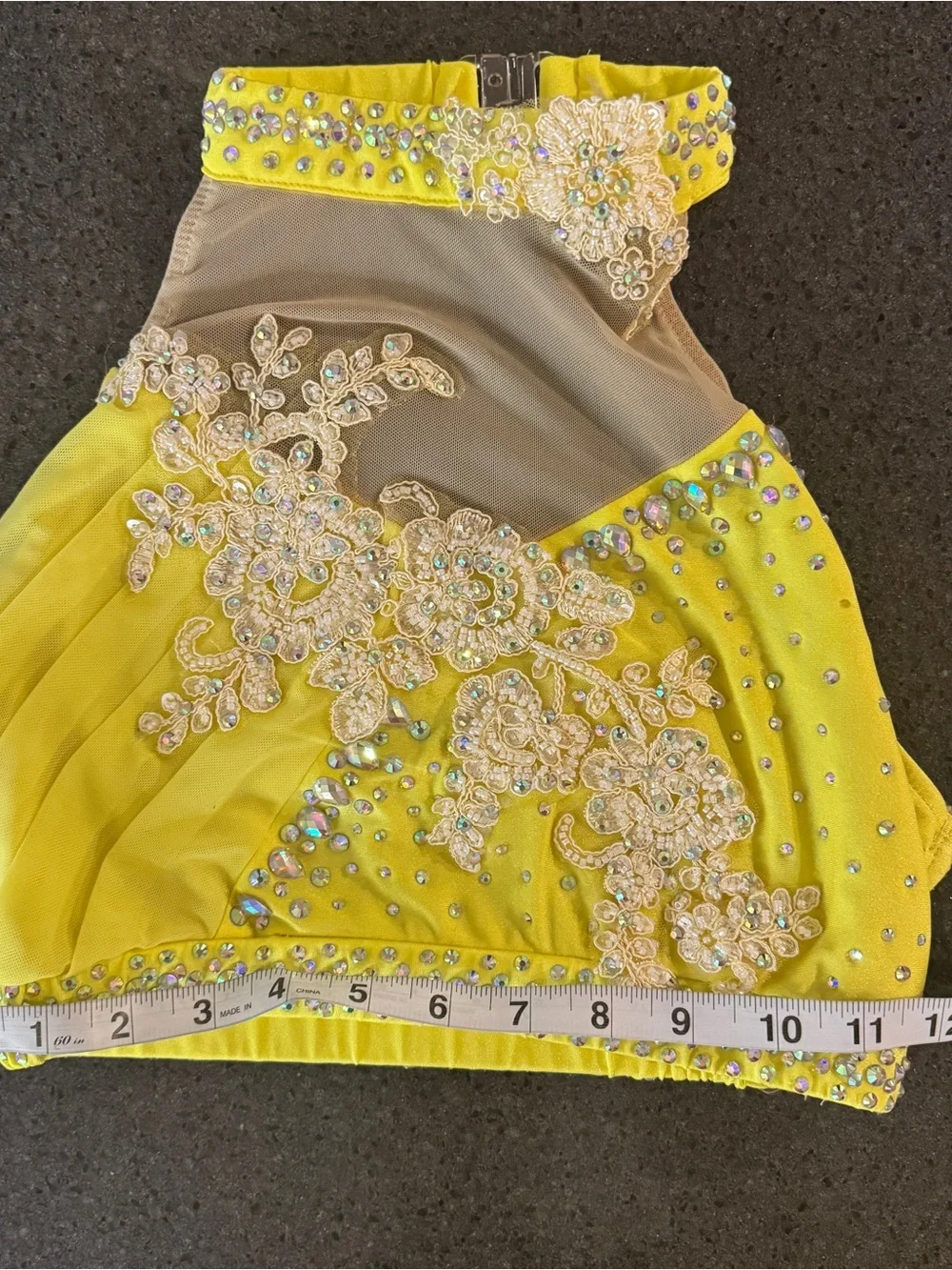 Yellow Embellished Two-Piece Dance Costume